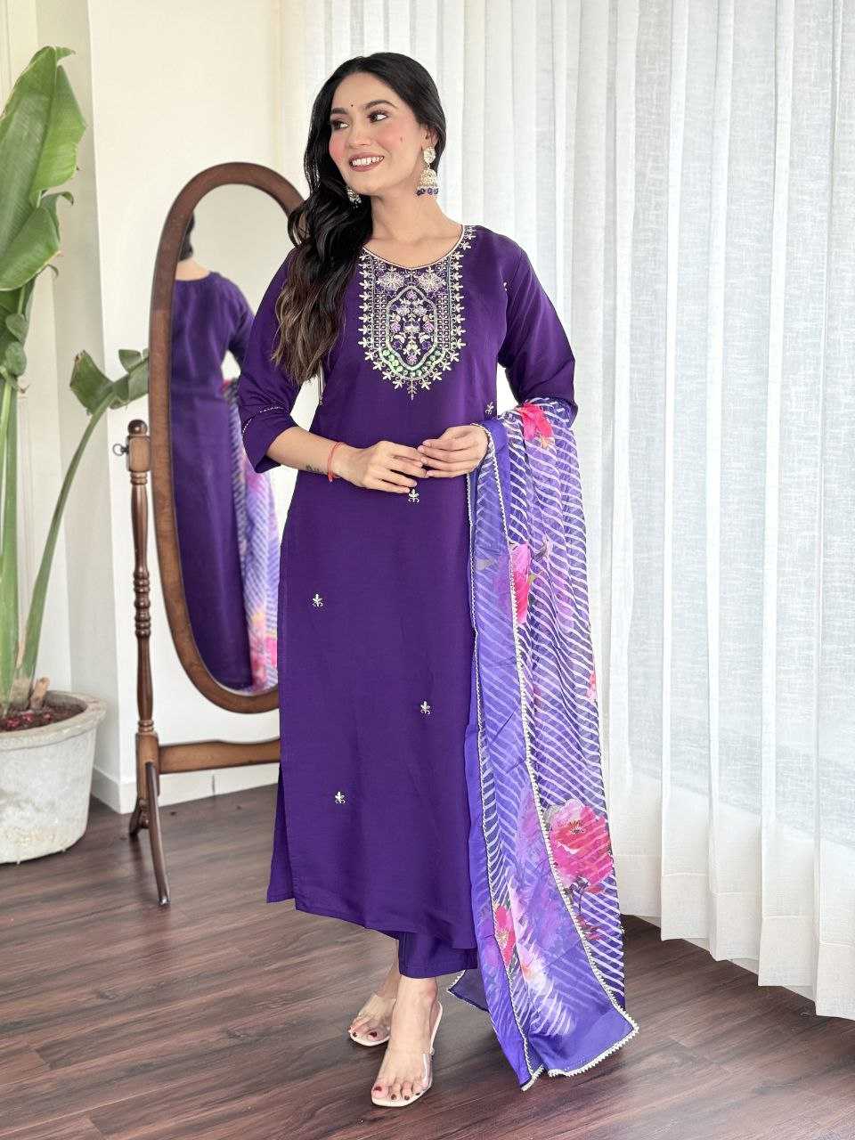 YNF PURE VISCOS RIN174 MOHINI SUITS & DRESSES WHOLESALE LADIES EMBROIDERY LADIES SILK CHANDERI SUITS MANUFACTURER 