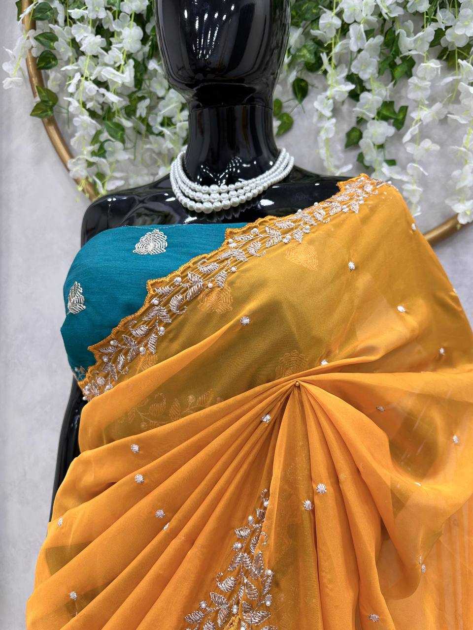 YNF TABBY SILK RIN133 455 SAREES WHOLESALE DESIGNER FANCY WORK SAREES MANUFACTURER