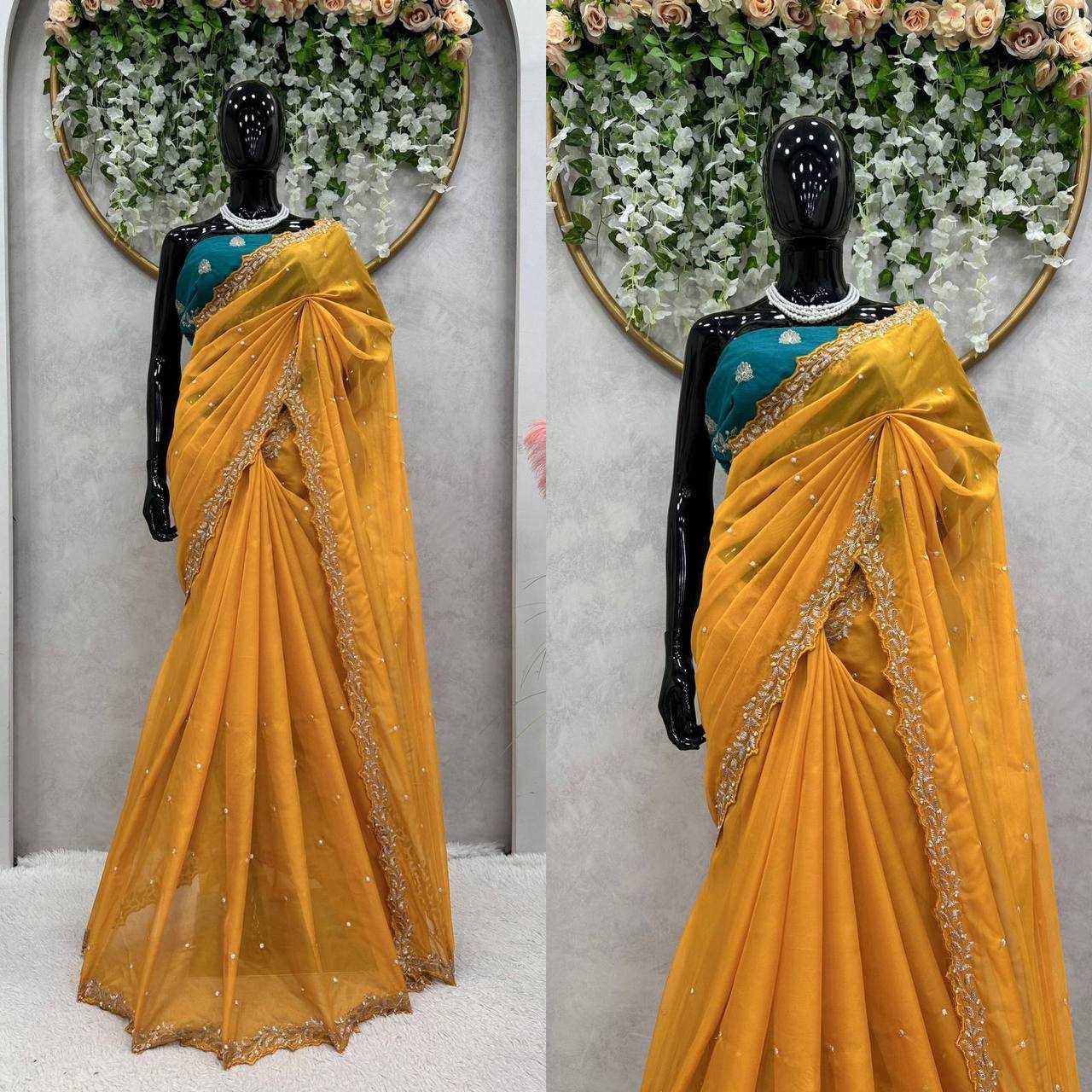 YNF TABBY SILK RIN133 455 SAREES WHOLESALE DESIGNER FANCY WORK SAREES MANUFACTURER