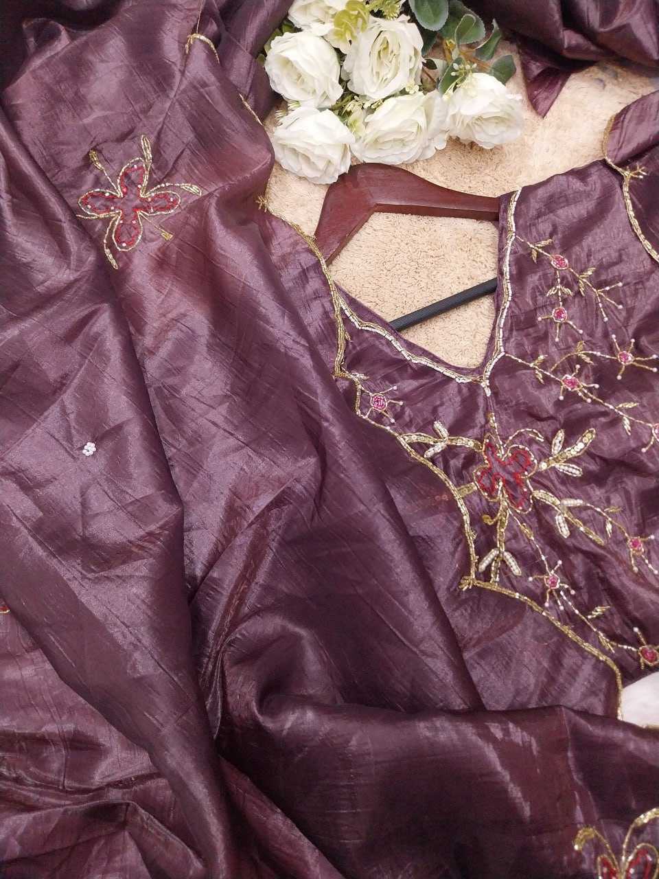 YNF TISSUE RIN171 470 SAREES WHOLESALE PARTY WEAR TISSUE SILK HAMD WORK CUTWORK SAREES MANUFACTURER