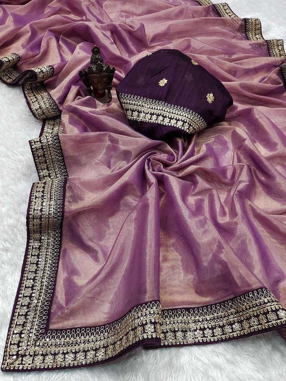 YNF TISSUE SILK RIN118 RGK38 SAREES WHOLESALE TISSUE SILK LACE BORDER ZARI BORDER SAREES MANUFACTURER