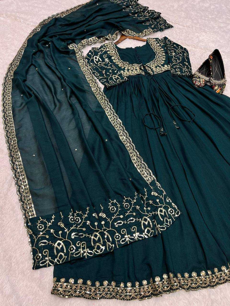 YNF VICHITRA SILK RIN141 1878 GOWNS WHOLESALE EMBROIDERY ANARKALI PARTY LONG WORK GOWNS MANUFACTURER