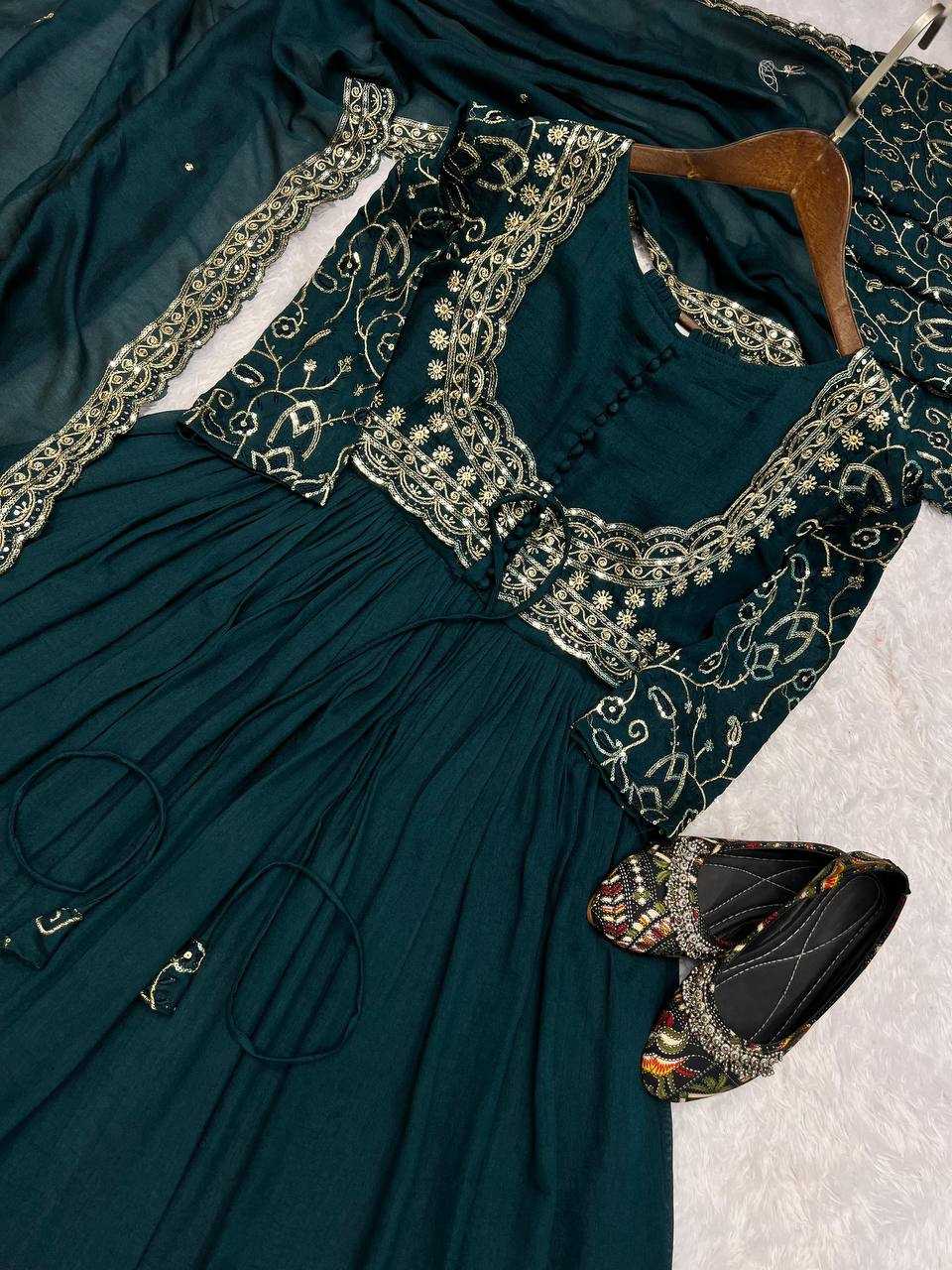 YNF VICHITRA SILK RIN141 1878 GOWNS WHOLESALE EMBROIDERY ANARKALI PARTY LONG WORK GOWNS MANUFACTURER