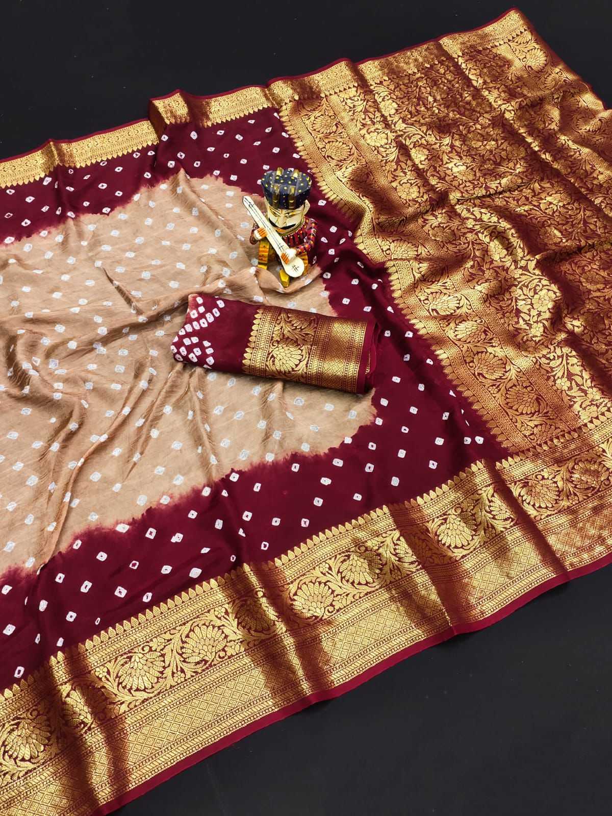 YNF BANDHANI SILK KESH194 Kanjivaram SILK SAREES WHOLESALE PRINTED BANDHANI BANDHEJ KANCHIPURAM ZARI BORDER SAREES MANUFACTURER