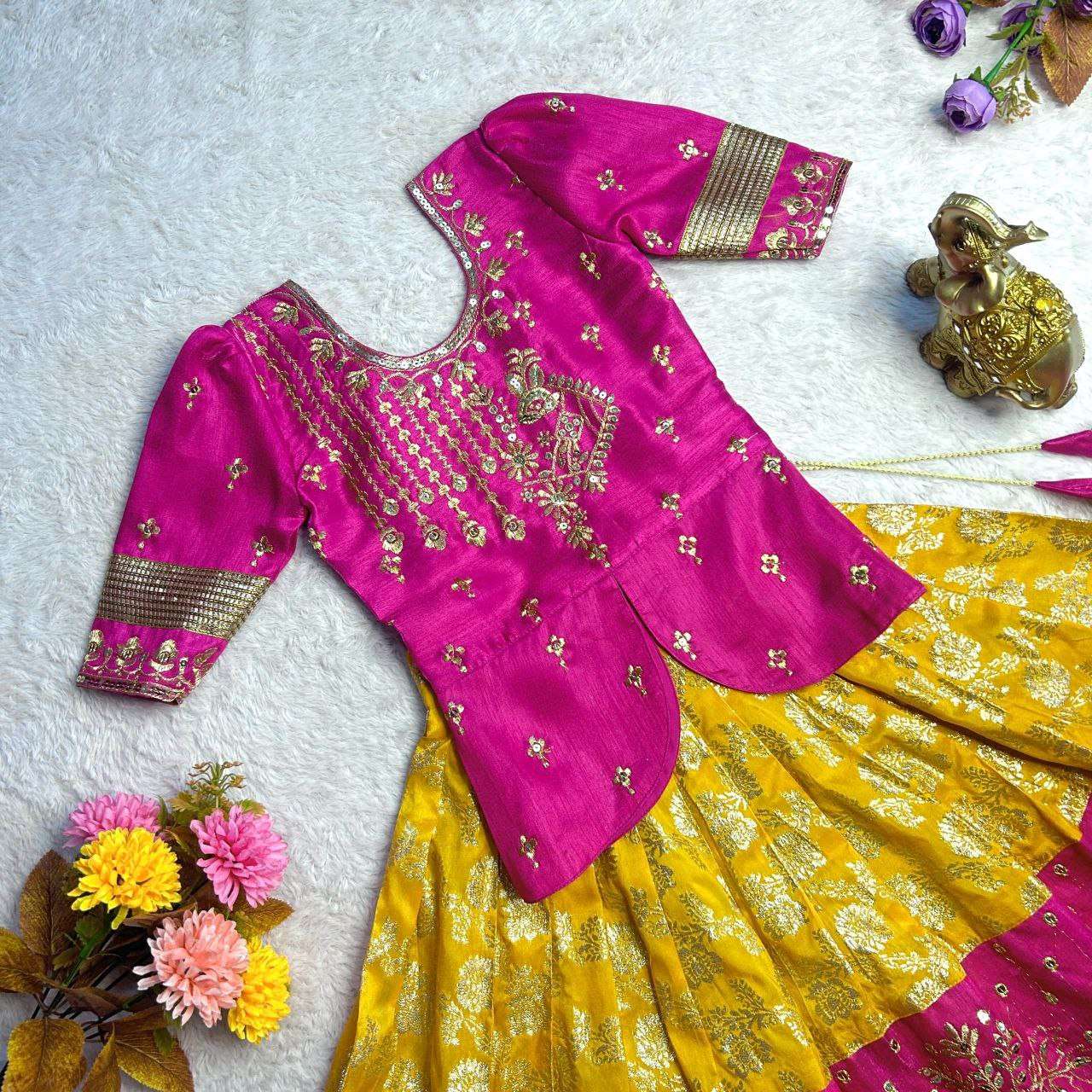 YNF BANGLORI SILK KESH109 RRKT10 KIDS WEAR WHOLESALE KIDS LEHENGAS MANUFACTURER