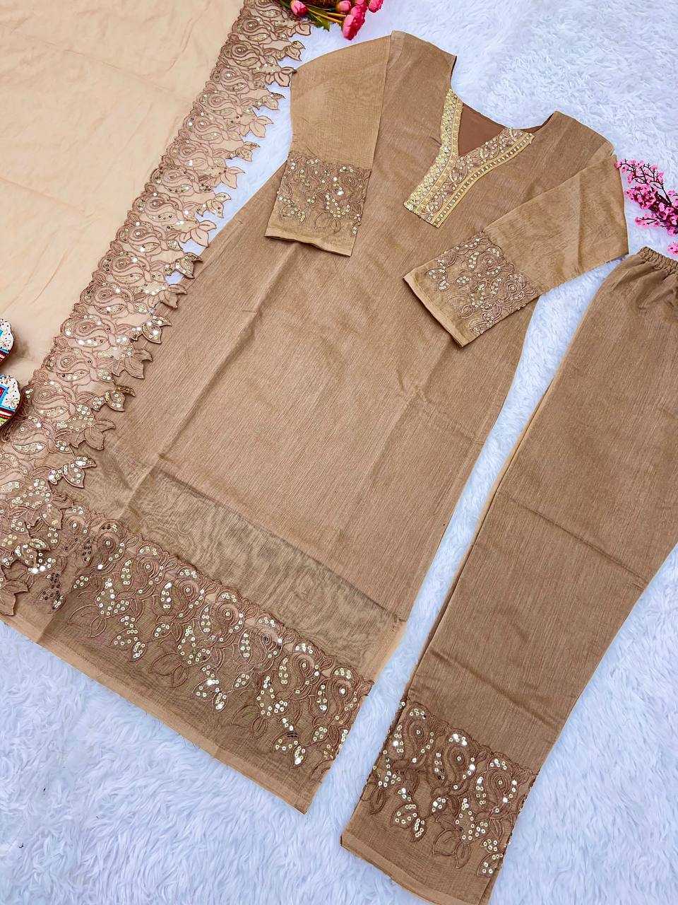 YNF CHANDERI SILK KESH122 472 SUITS & DRESSES WHOLESALE EMBROIDERY LADIES SILK PARTY WEAR CHANDERI SUITS  MANUFACTURER