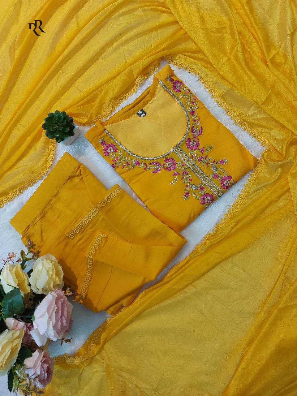 YNF CHANDERI SOFT RIN201 RRD18 SUITS & DRESSES WHOLESALE LADIES EMBROIDERY CHANDERI SUITS MANUFACTURER