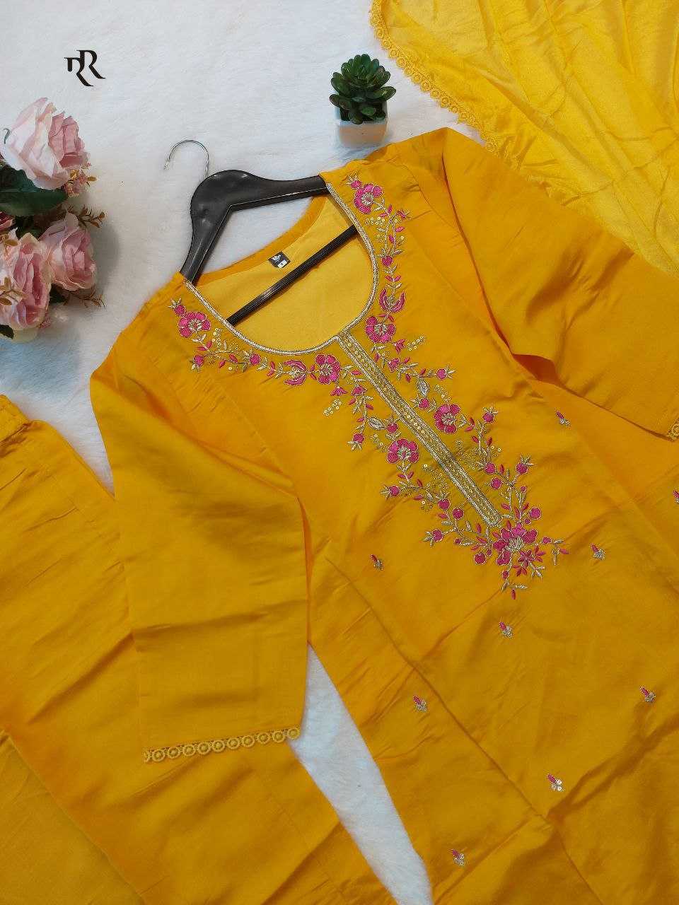 YNF CHANDERI SOFT RIN201 RRD18 SUITS & DRESSES WHOLESALE LADIES EMBROIDERY CHANDERI SUITS MANUFACTURER