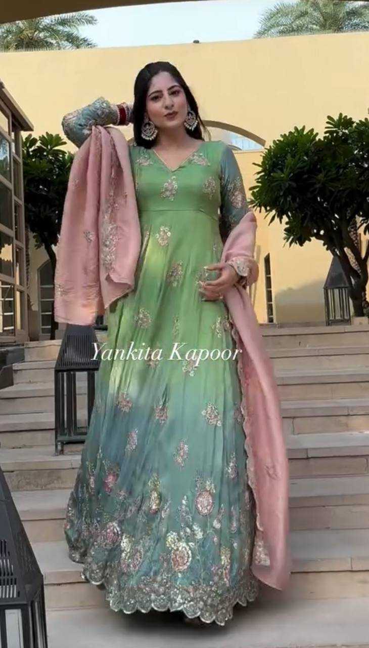 YNF CHINON KESH119 017 GOWNS WHOLESALE EMBROIDERY ANARKALI LONG WORK GOWNS MANUFACTURER