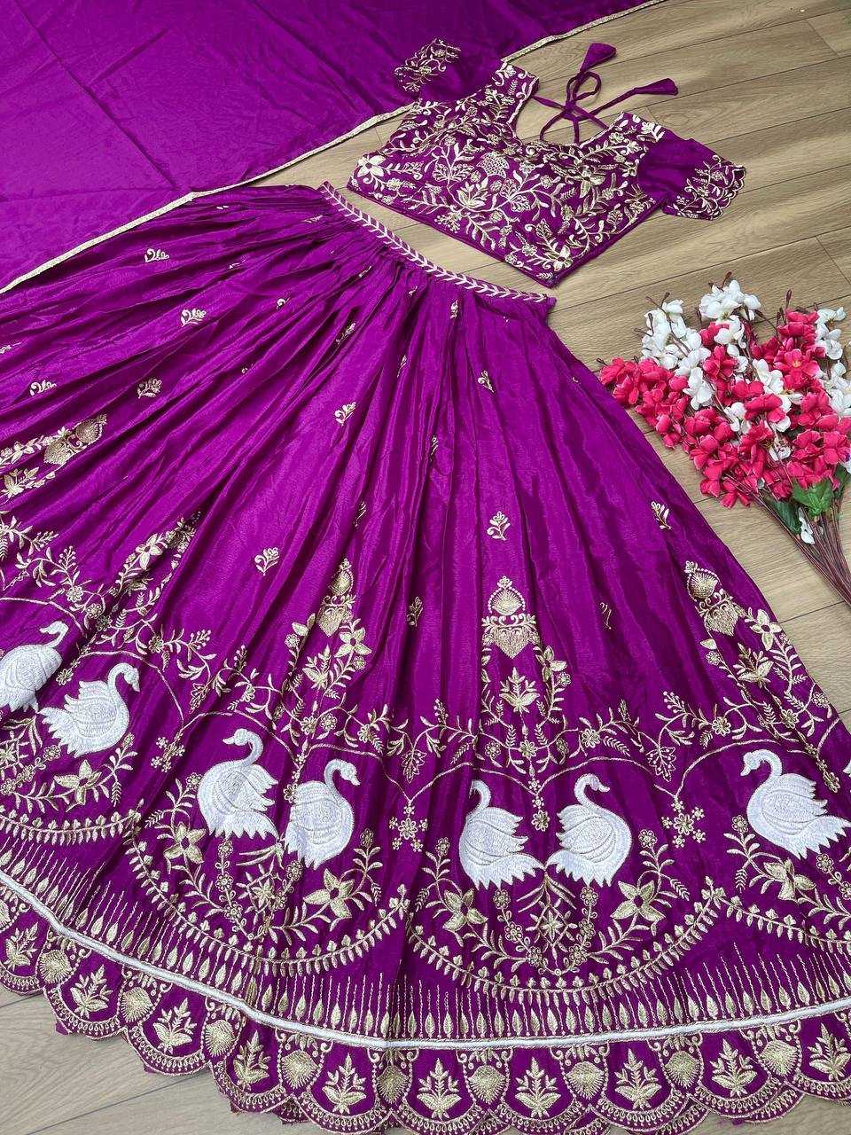 YNF CHINON KESH120 127 LEHENGAS WHOLESALE TRADITIONAL SILK EMBROIDERED LEHENGAS MANUFACTURER