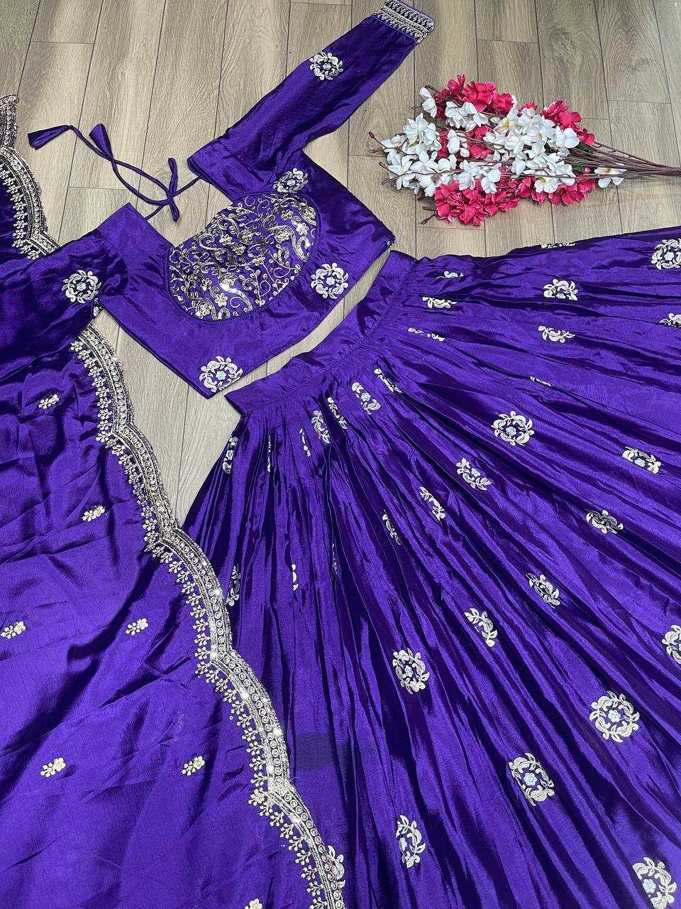 YNF CHINON KESH120 134 LEHENGAS WHOLESALE FANCY SILK EMBROIDERED LEHENGAS MANUFACTURER