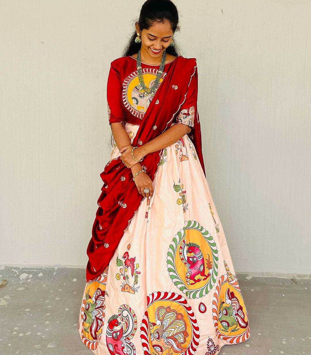 YNF CHINON KESH163 29 LEHENGAS WHOLESALE KALAMKARI TRADITIONAL PRINTED LEHENGAS MANUFACTURER