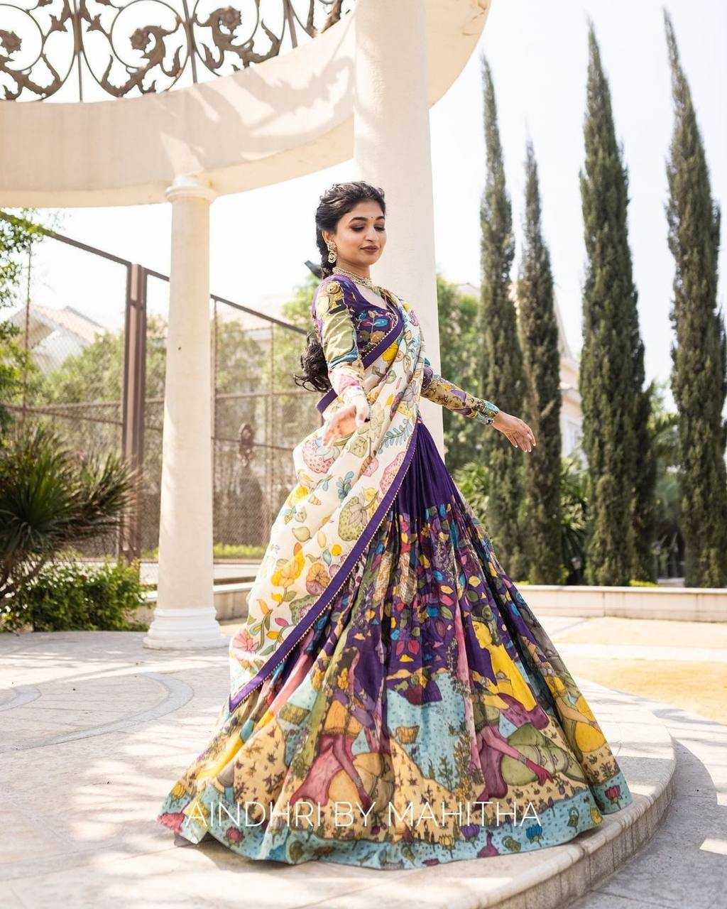 YNF CHINON KESH163 36 LEHENGAS WHOLESALE KALAMKARI PRINTED TRADITIONAL LEHENGAS MANUFACTURER