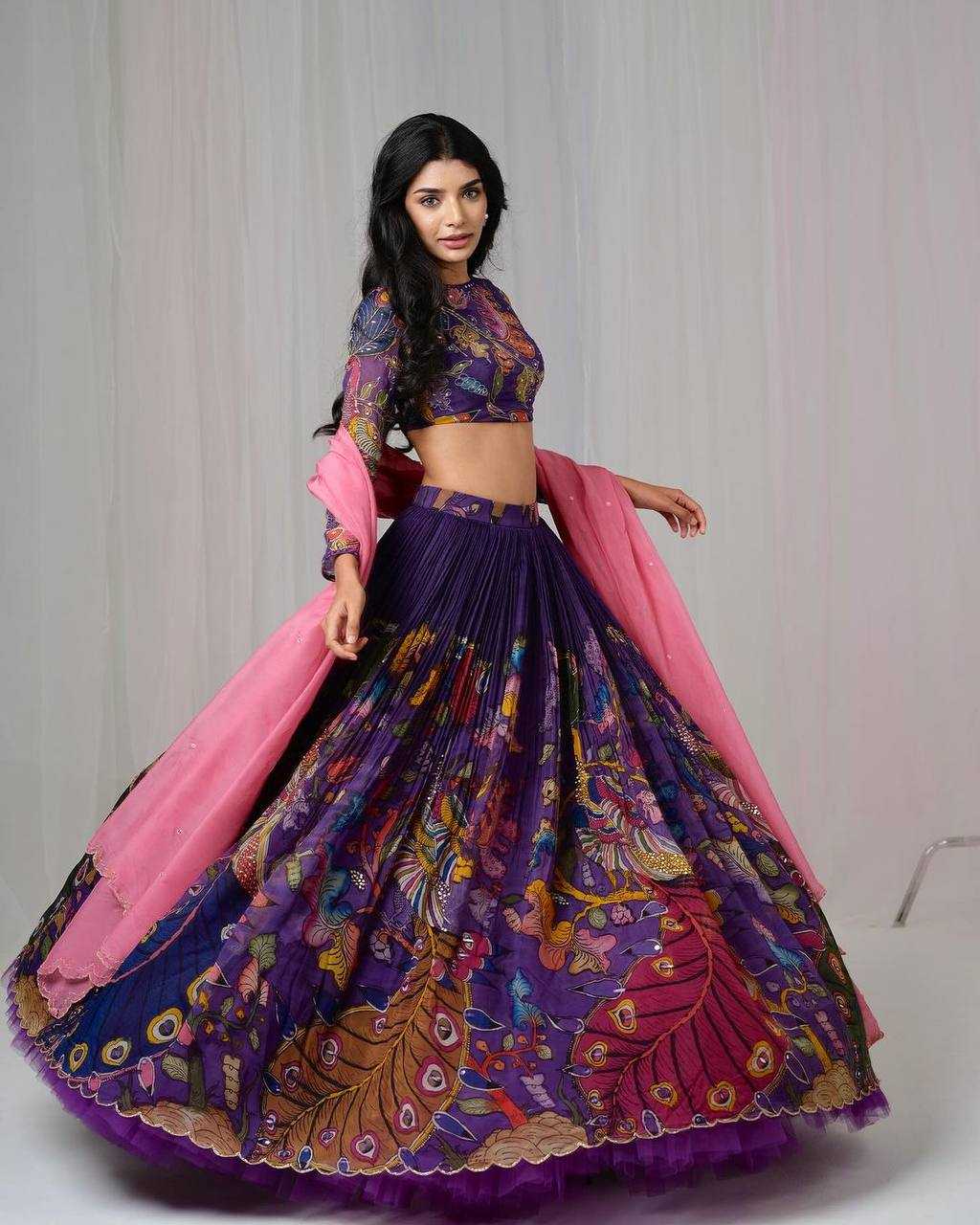 YNF CHINON KESH163 39 LEHENGAS WHOLESALE KALAMKARI PRINTED TRADITIONAL LEHENGAS MANUFACTURER