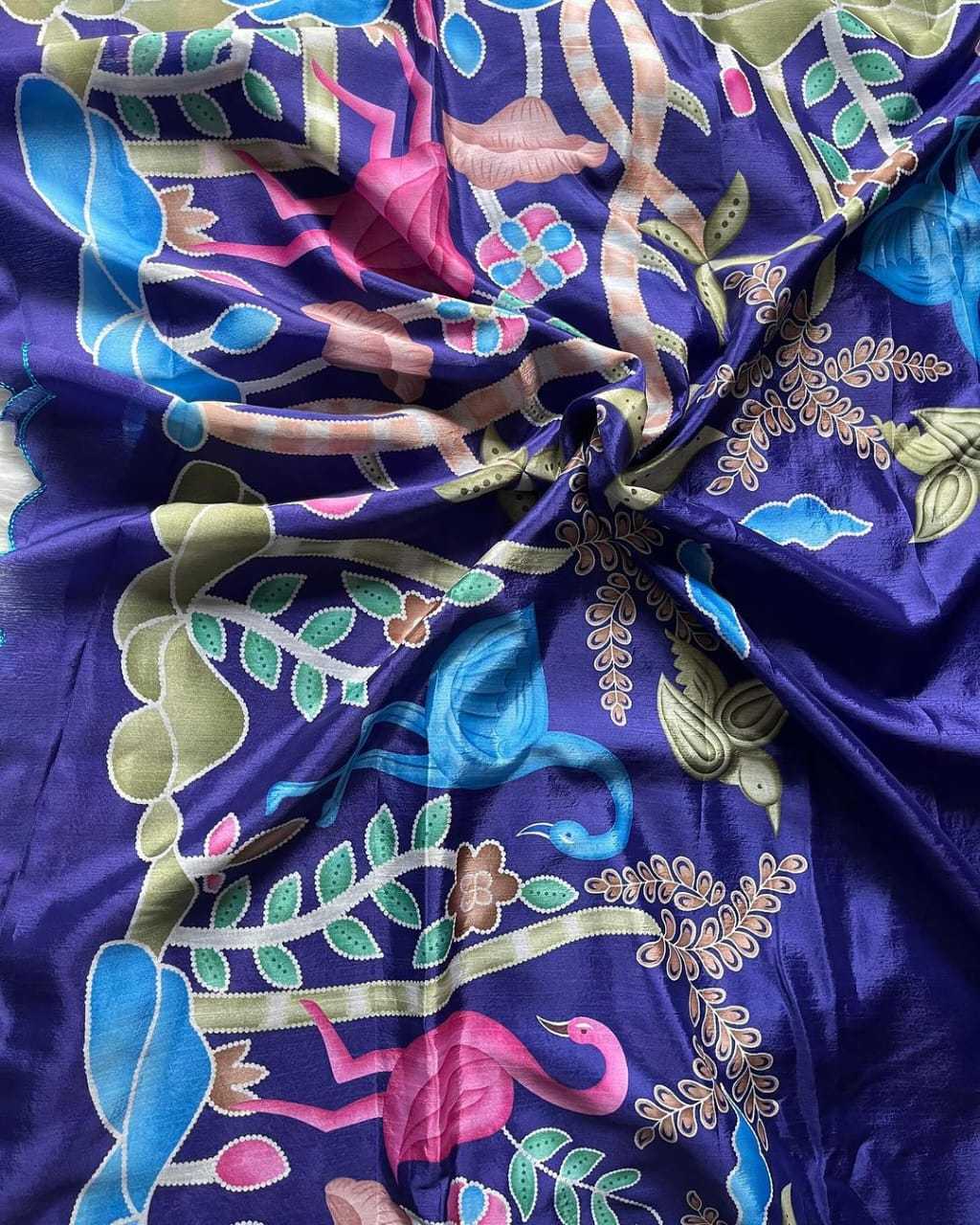 YNF CHINON KESH222 RUN104 SAREES WHOLESALE PRINTED LADIES CUTWORK PURPLE SAREES MANUFACTURER