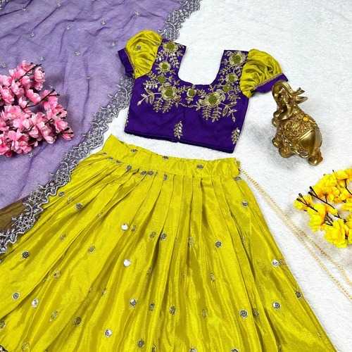 YNF CHINON SILK KESH109 RRKT67 KIDS WEAR WHOLESALE KIDS LEHENGAS MANUFACTURER