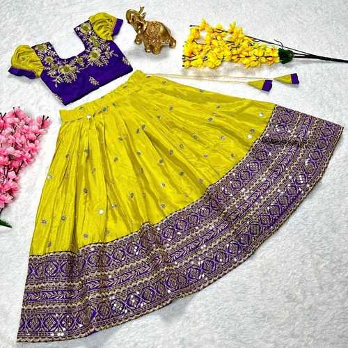 YNF CHINON SILK KESH109 RRKT67 KIDS WEAR WHOLESALE KIDS LEHENGAS MANUFACTURER