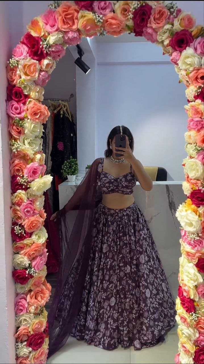 YNF CHINON SILK RIN121 992 LEHENGAS WHOLESALE SILK TRADITIONAL PRINTED LEHENGAS MANUFACTURER