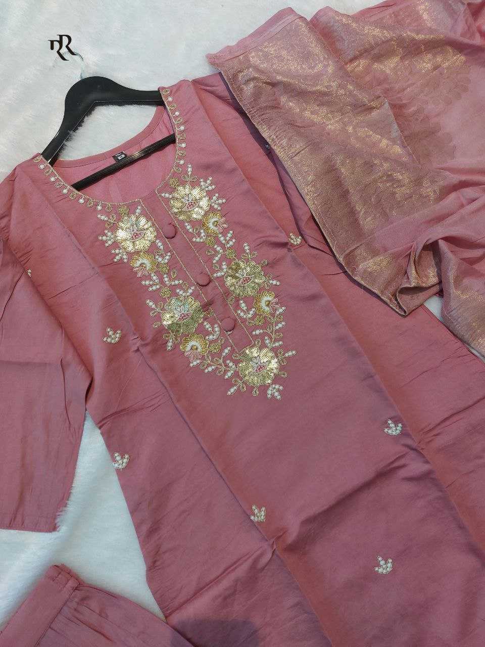 YNF CHNADERI SOFT RIN201 RRD11 SUITS & DRESSES WHOLESALE EMBROIDERED LADIES PARTY WEAR WEDDING CHANDERI DIWALI COLLECTIONS SUITS  MANUFACTURER