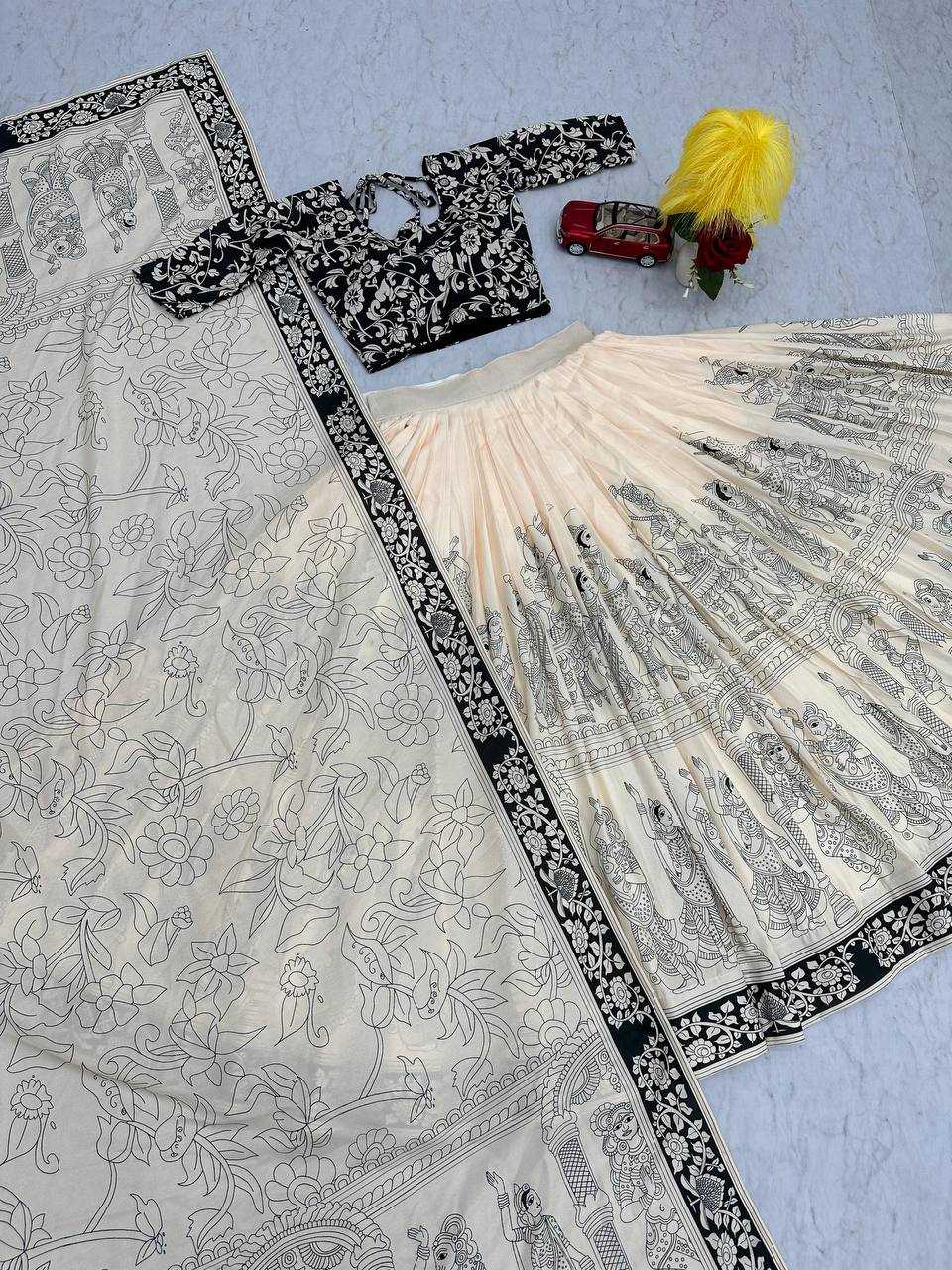 YNF COTTON KESH119 440 LEHENGAS WHOLESALE KALAMKARI TRADITIONAL PRINTED LEHENGAS MANUFACTURER