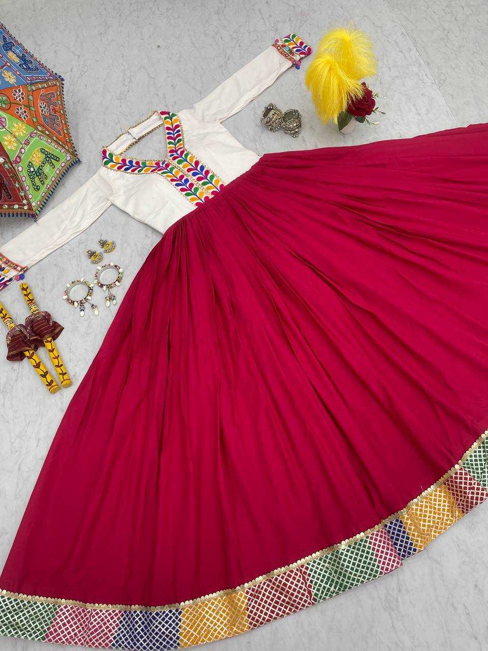 YNF COTTON KESH127 037 GOWNS WHOLESALE LONG WORK NAVRATRI GOWNS MANUFACTURER