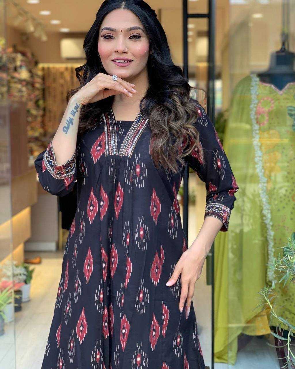 YNF COTTON KESH211 LDY43 SUITS & DRESSES WHOLESALE LADIES PRINTED COTTON ANARKALI LONG KURTIS BLACK SALWAR SUITS MANUFACTURER