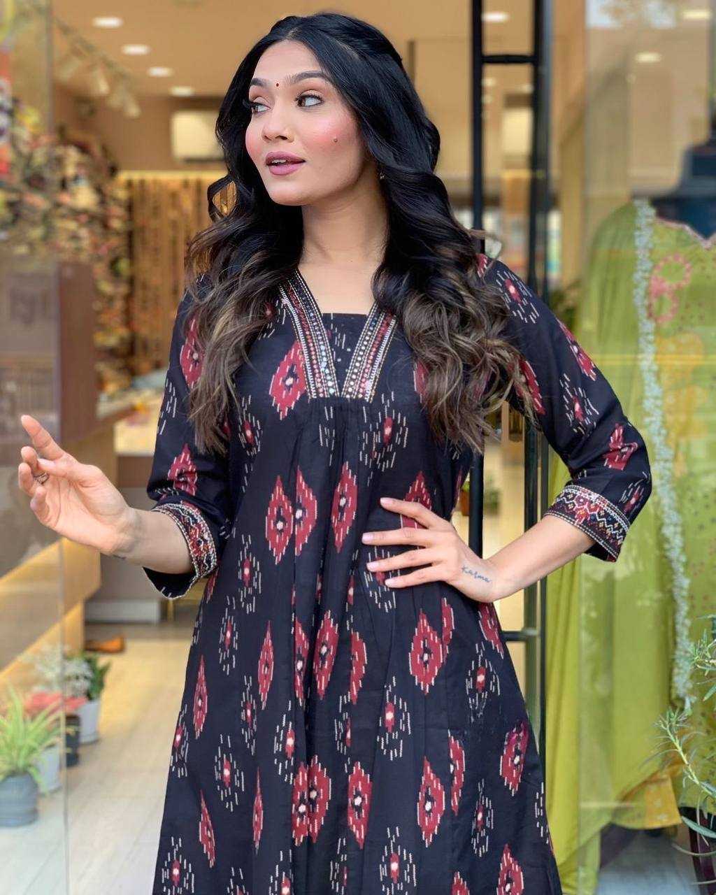 YNF COTTON KESH211 LDY43 SUITS & DRESSES WHOLESALE LADIES PRINTED COTTON ANARKALI LONG KURTIS BLACK SALWAR SUITS MANUFACTURER