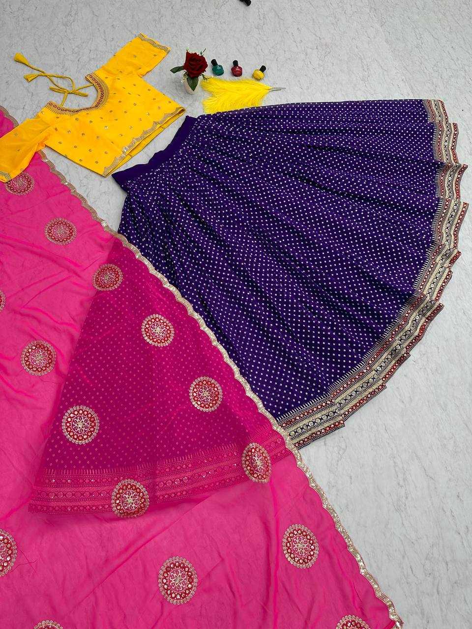 YNF FAUX GEORGETTE KESH120 146 LEHENGAS WHOLESALE TRADITIONAL EMBROIDERED NAVRATRI CHNIYA CHOLI LEHENGAS MANUFACTURER