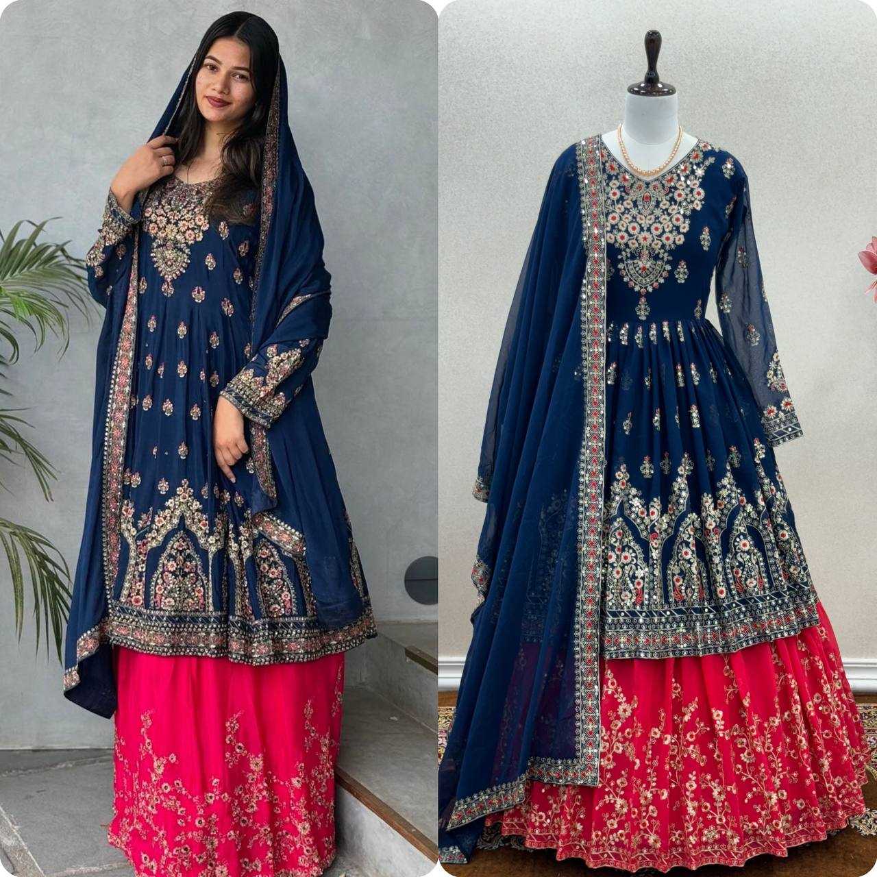 YNF FAUX GEORGETTE KESH141 174 LEHENGAS WHOLESALE TRADITIONAL EMBROIDERED DESIGNER LEHENGAS MANUFACTURER