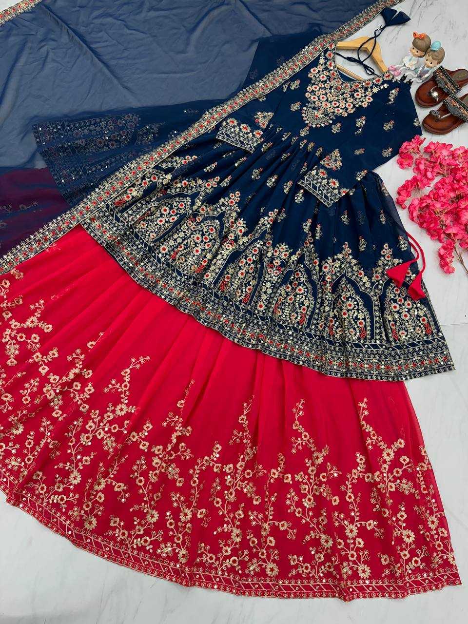 YNF FAUX GEORGETTE KESH141 174 LEHENGAS WHOLESALE TRADITIONAL EMBROIDERED DESIGNER LEHENGAS MANUFACTURER