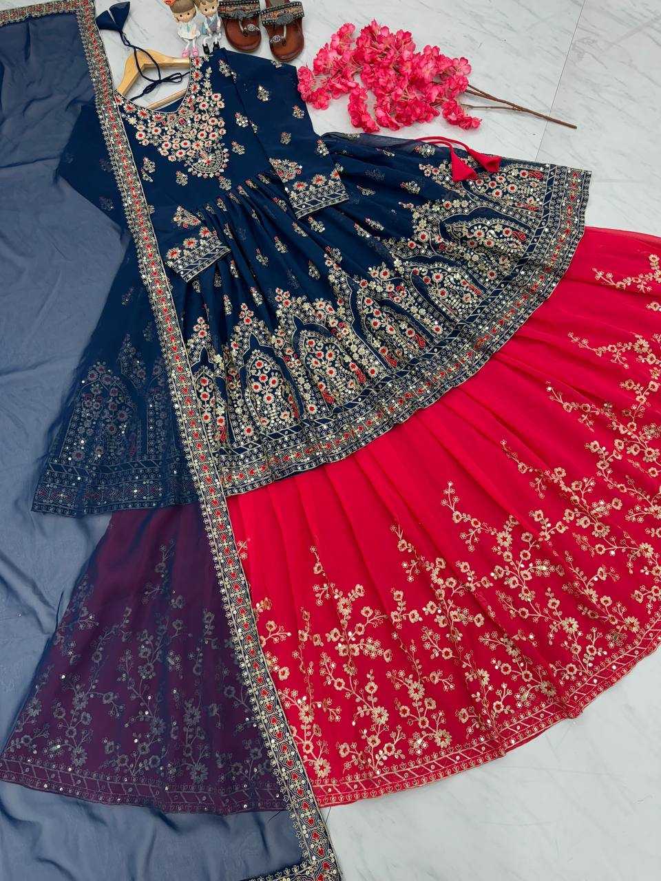 YNF FAUX GEORGETTE KESH141 174 LEHENGAS WHOLESALE TRADITIONAL EMBROIDERED DESIGNER LEHENGAS MANUFACTURER