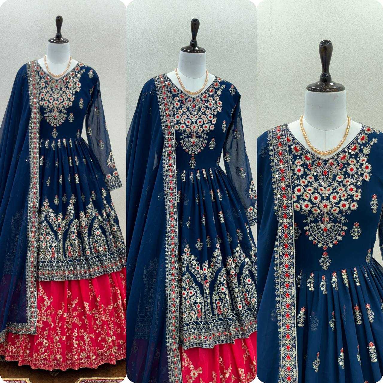 YNF FAUX GEORGETTE KESH141 174 LEHENGAS WHOLESALE TRADITIONAL EMBROIDERED DESIGNER LEHENGAS MANUFACTURER