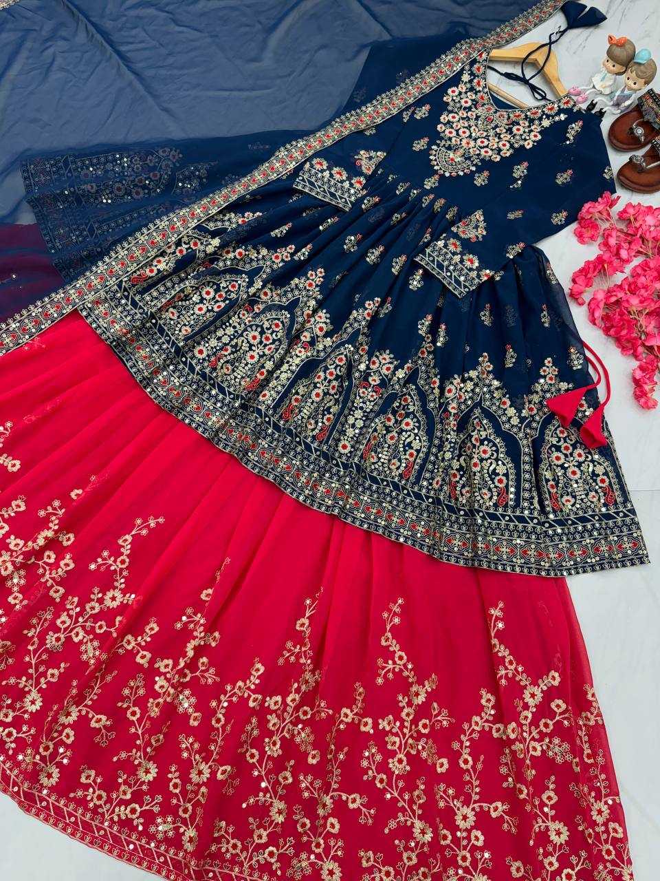 YNF FAUX GEORGETTE KESH141 174 LEHENGAS WHOLESALE TRADITIONAL EMBROIDERED DESIGNER LEHENGAS MANUFACTURER