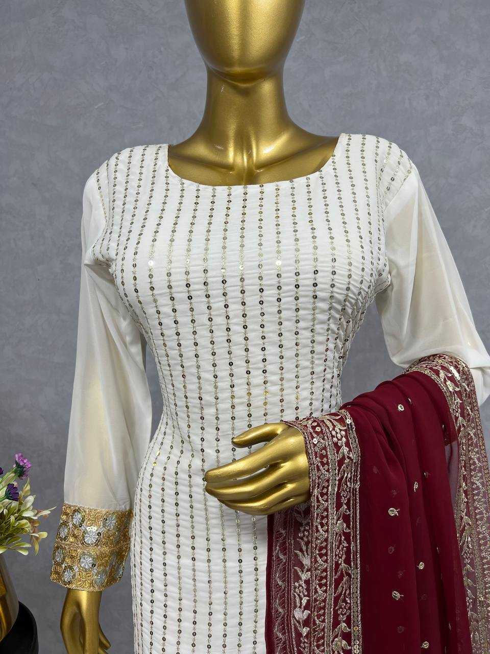 YNF FAUX GEORGETTE KESH159 1290 SUITS & DRESSES ISLAMIC CLOTHING WHOLESALE LADIES PAKISTANI EMBROIDERY GEORGETTE SUITS MANUFACTURER