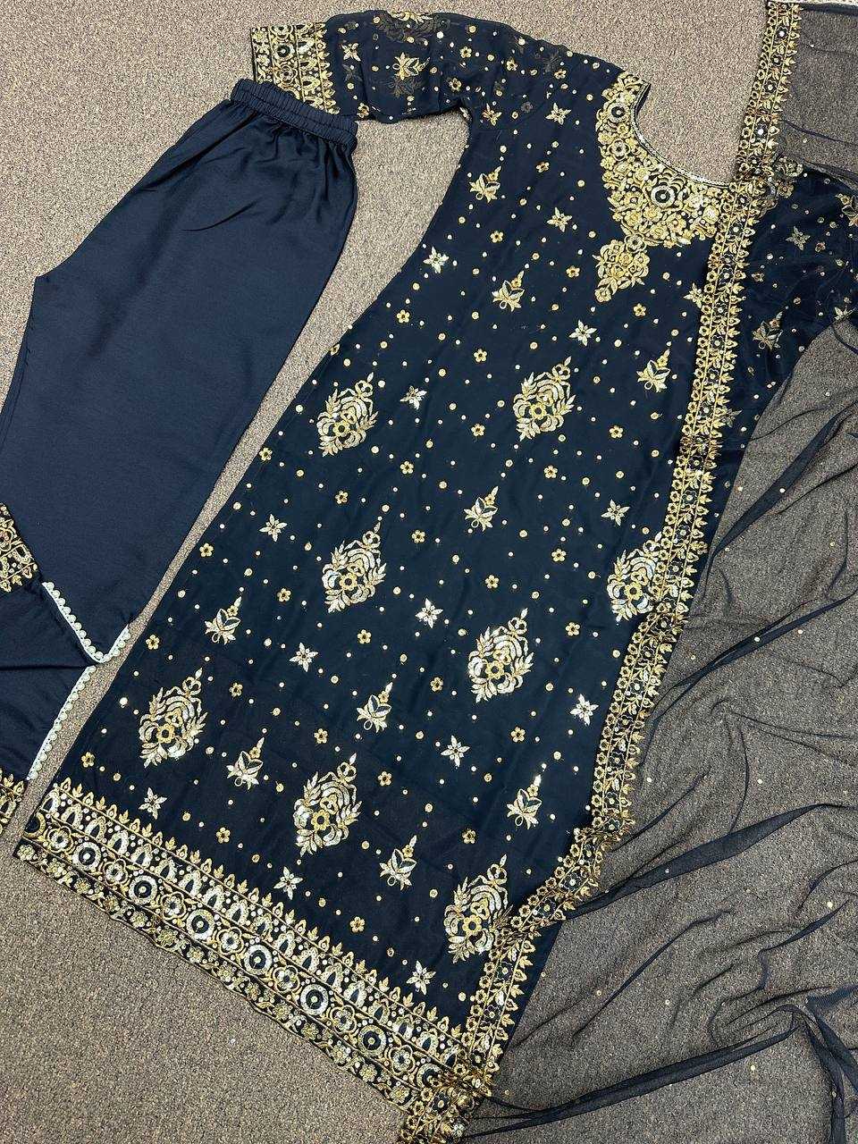 YNF FAUX GEORGETTE KESH159 1293 SUITS & DRESSES ISLAMIC CLOTHING WHOLESALE LADIES PAKISTANI EMBROIDERY GEORGETTE SUITS MANUFACTURER