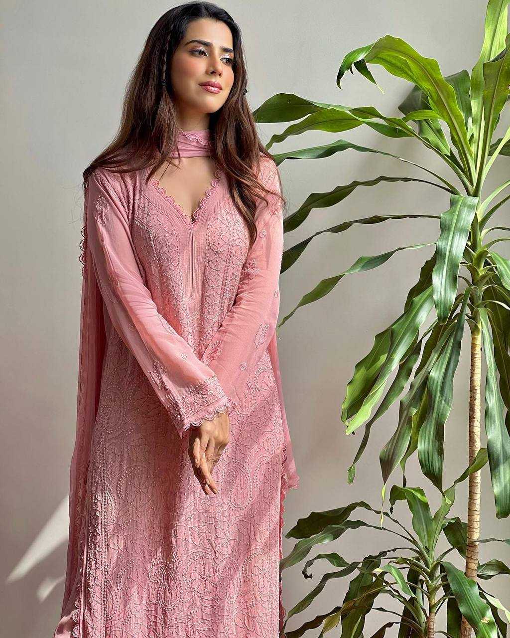 YNF FAUX GEORGETTE KESH211 LDY77 SUITS & DRESSES ISLAMIC CLOTHING WHOLESALE PAKISTANI EMBROIDERY GEOORGETTE LONG KURTIS SUITS MANUFACTURER