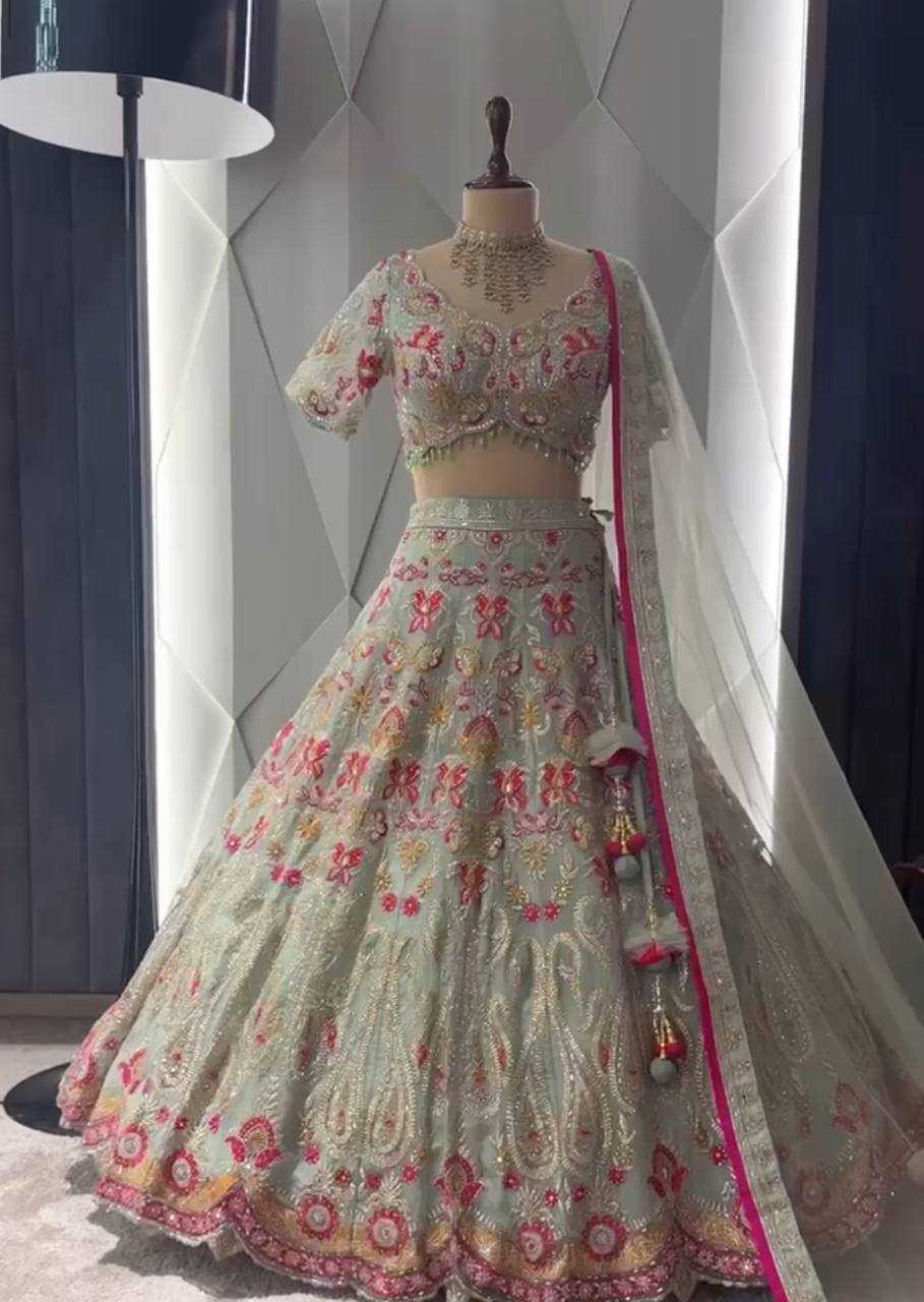 YNF FAUX GEORGETTE RIN108 1654 LEHENGAS WHOLESALE EMBROIDERED WEDDING DESIGNER LEHENGAS MANUFACTURER