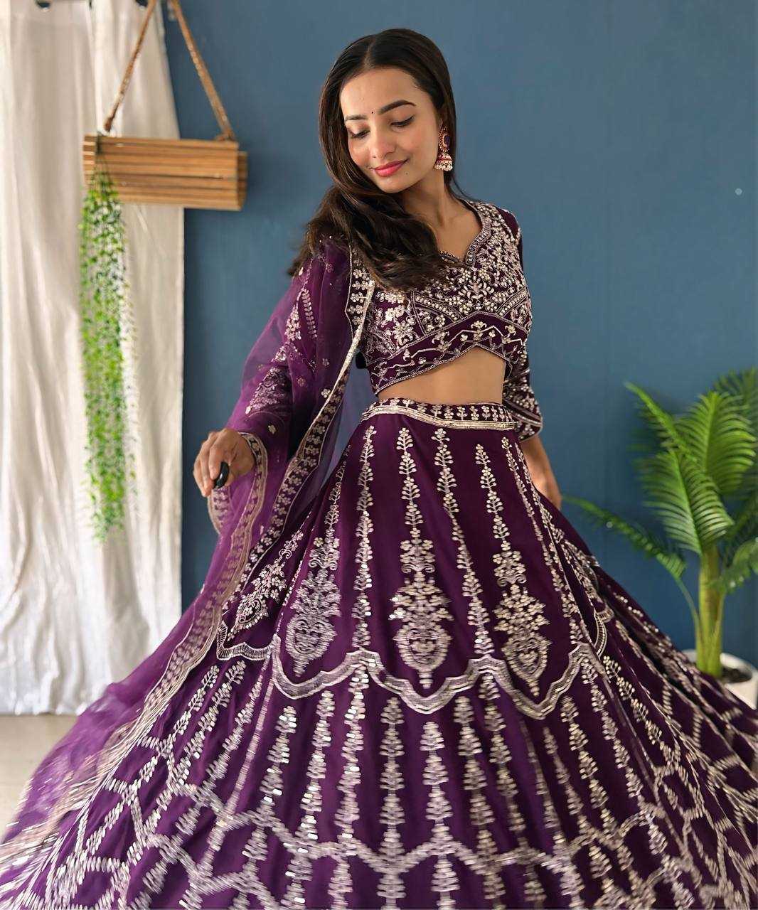 YNF FAUX GEORGETTE RIN114 5017 LEHENGAS WHOLESALE WEDDING EMBROIDERED LEHENGAS MANUFACTURER