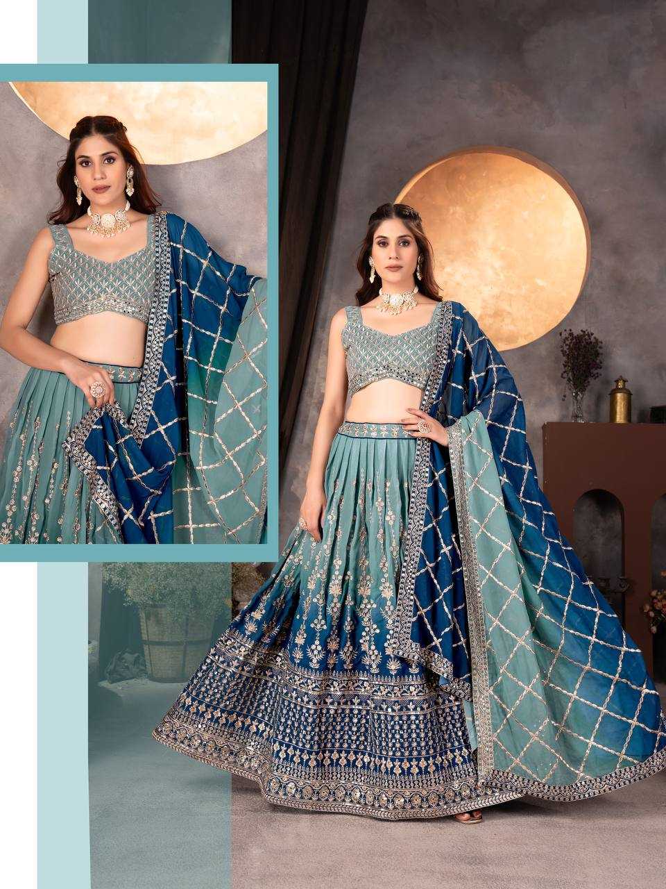 YNF FAUX GEORGETTE RIN114 9234 LEHENGAS WHOLESALE TRADITONAL WEDDING EMBROIDERED LEHENGAS MANUFACTURER