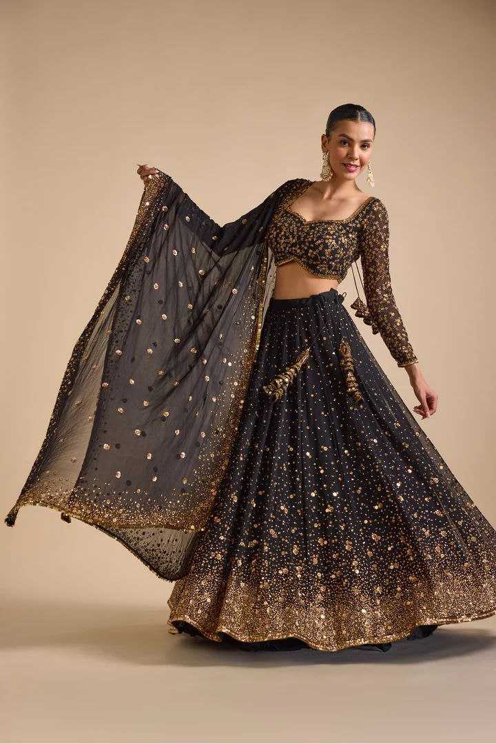 YNF FAUX GEORGETTE RIN121 995LEHENGAS WHOLESALE FANCY TRADITIONAL EMBROIDERED LEHENGAS MANUFACTURER