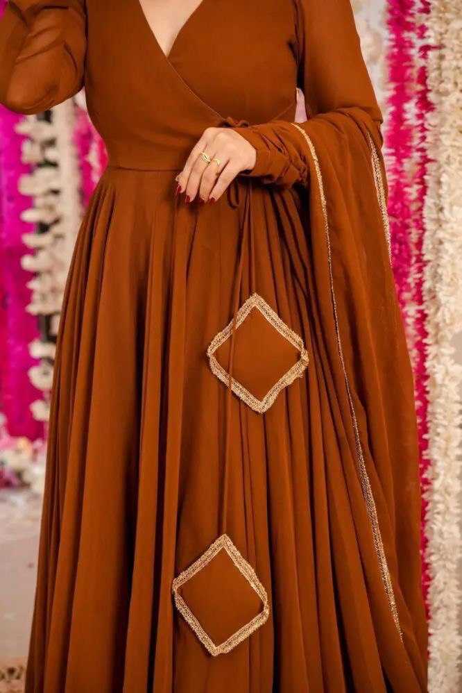 YNF GEORGETTE KESH154 253 GOWNS WHOLESALE ANARKALI LONG GEORGETTE SIMPLE GOWNS MANUFACTURER