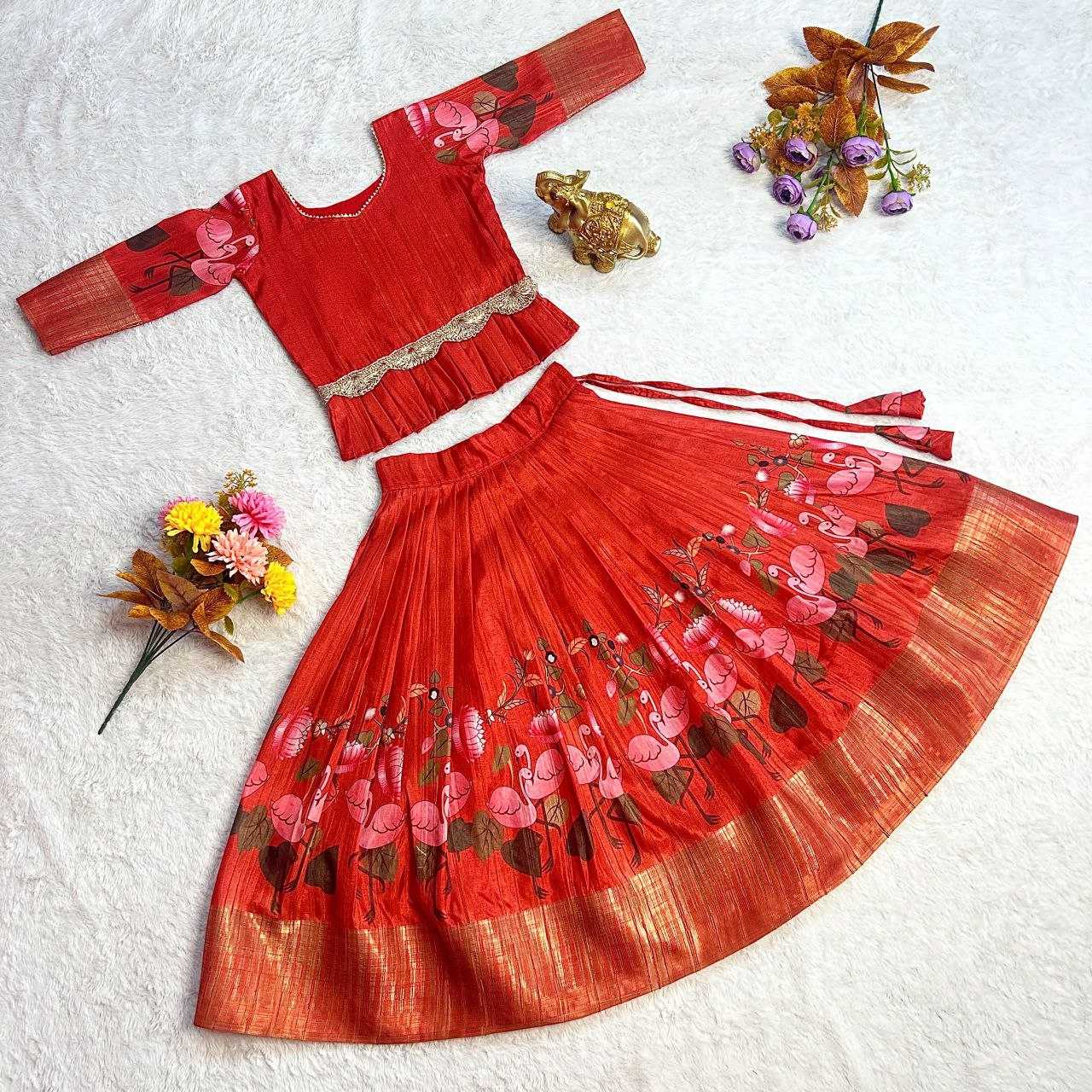 YNF HANDLLOM SILK KESH109 RRKT09 KIDS WEAR WHOLESALE KIDS LEHENGAS MANUFACTURER