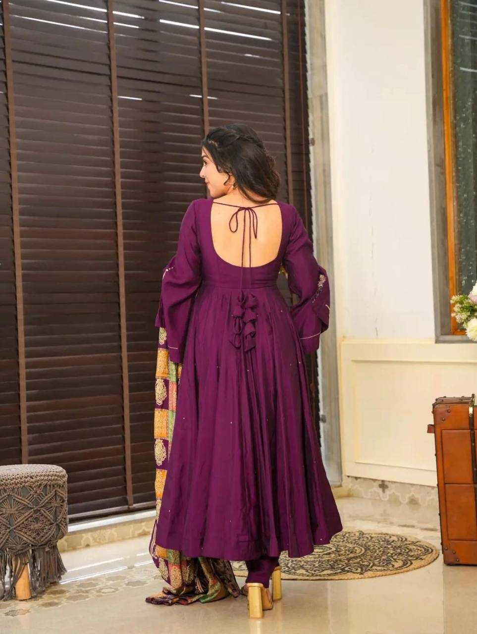 YNF HEAVY ROMAN SILK KESH211 LDY91 GOWNS WHOLESALE ANARKALI LONG SILK GOWNS WITH DUPATTA FULL SLEEVE GOWNS MANUFACTURER