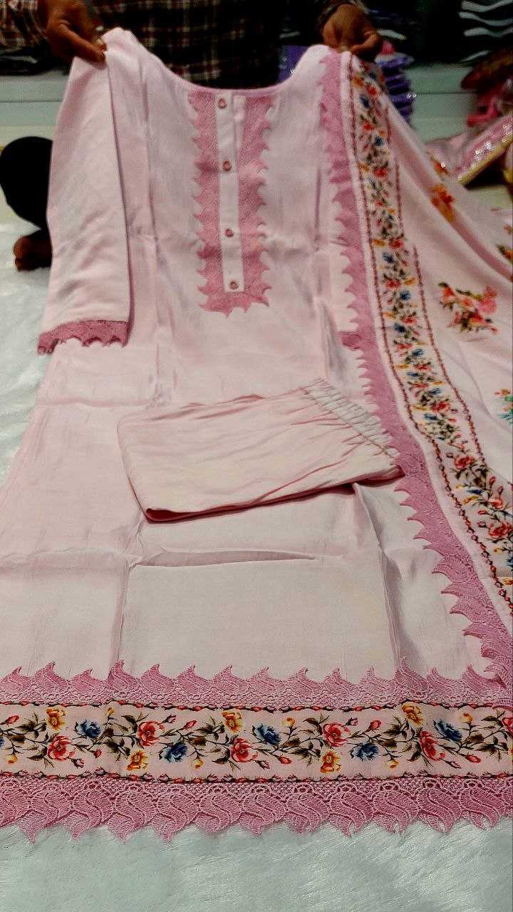 YNF HEAVY ROMAN SILK RIN201 RRD02 SUITS & DRESSES ISLAMIC CLOTHING WHOLESALE LADIES PAKISTANI EMBROIDERED LADIES SILK SUITS MANUFACTURER