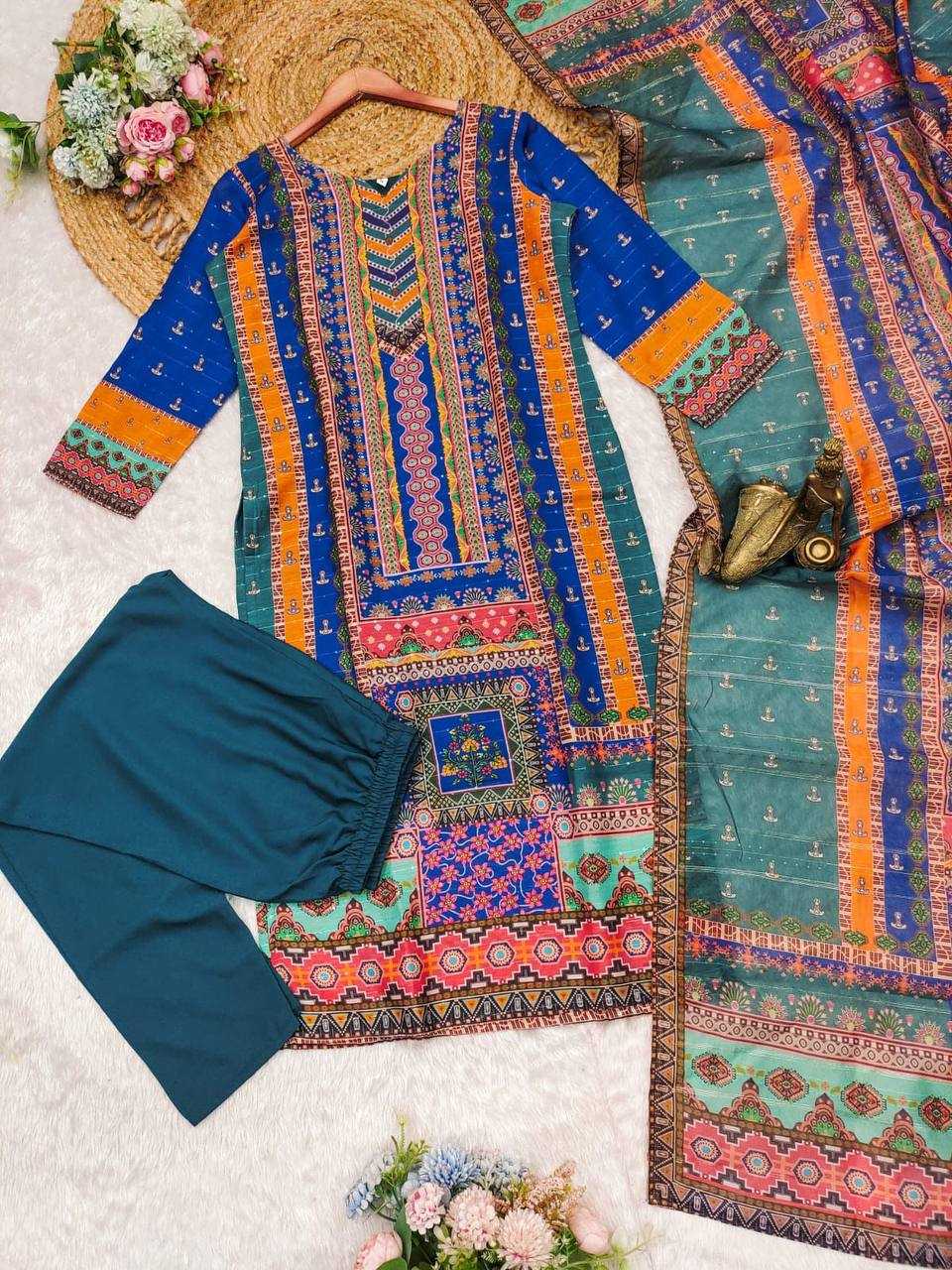 YNF MASLIN KESH211 LDY89 SUITS & DRESSES WHOLESALE PRINTED EMBROIDERY LONG KURTI BLUE SALWAR DIWALI COLLECTIONS SUITS MANUFACTURER