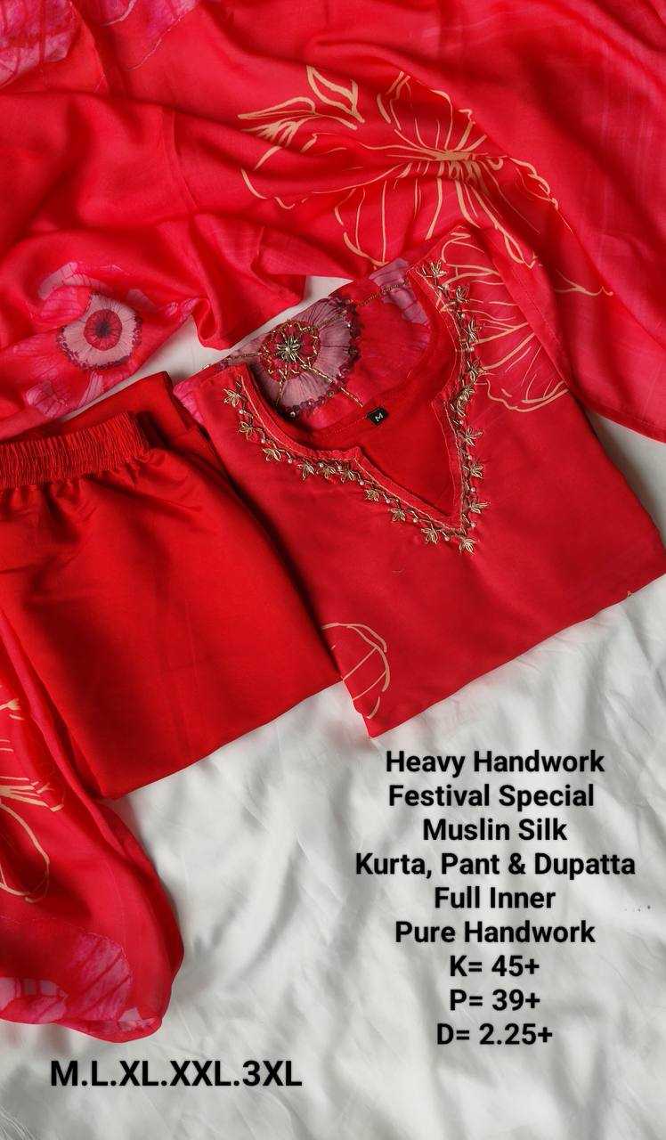 YNF MUSLIN SILK RIN131 KARWACHAUTH SUITS & DRESSES WHOLESALE LADIES PRINTED EMBROIDERED SILK LADIES SILK WEDDING SUITS MANUFACTURER