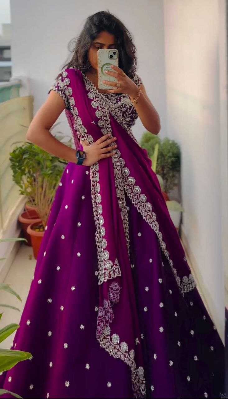 YNF ORGANZA KESH176 142 LEHENGAS WHOLESALE EMBROIDERED LEHENGA WITH DUPATTA LEHENGA WITH BLOUSE PURPLE LEHENGAS MANUFACTURER