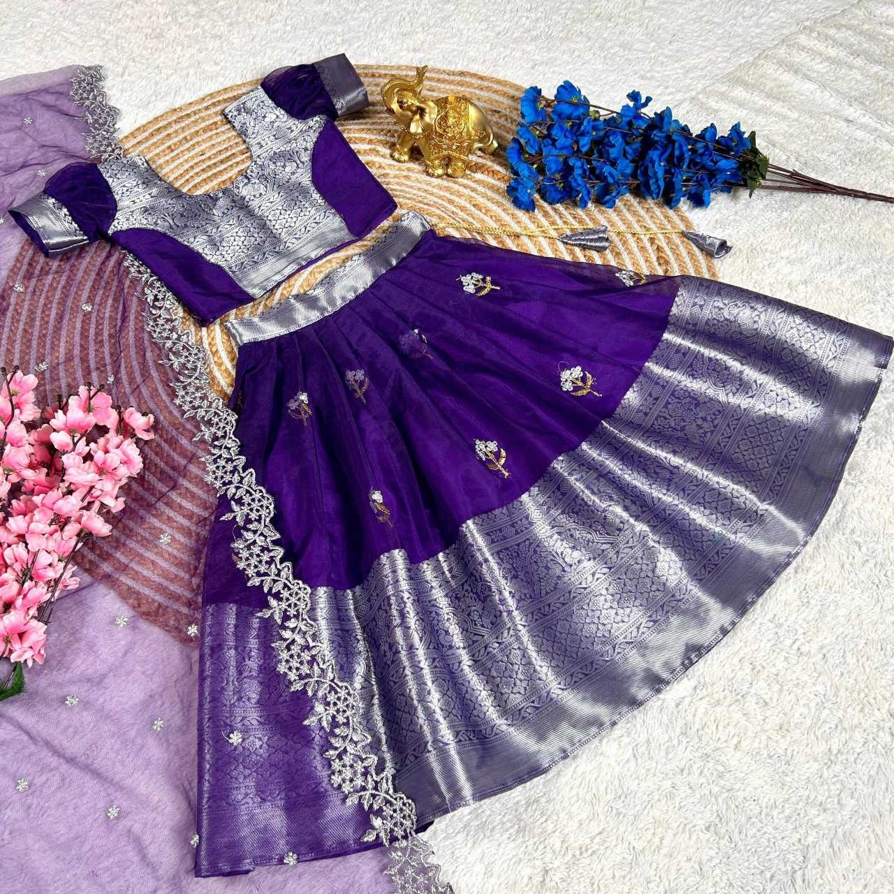 YNF ORGANZA RIN115 REF50 KIDS WEAR WHOLESALE KIDS LEHENGAS KIDS ETHNIC WEAR KIDS TRADITONAL OUTFITS KIDS FESTIVE KIDS DIWALI CLOTHES BABY GIRL LEHENGAS MANUFACTURER