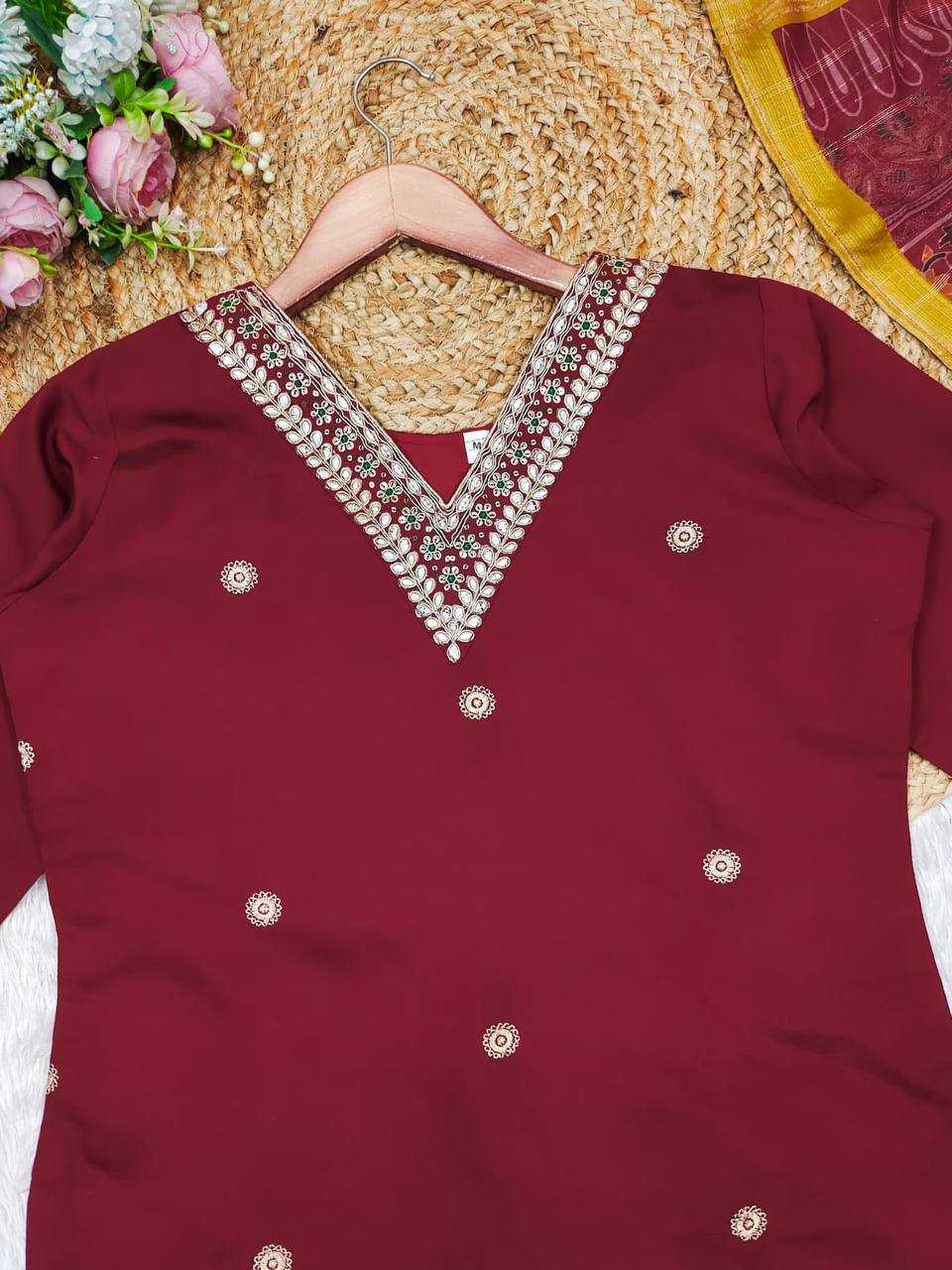 YNF PREMIUM ROMAN SILK KESH211 LDY85 SUITS & DRESSES WHOLESALE EMBROIDERY LADIES SILK LONG KURTIS MAROON SALWAR SUITS MANUFACTURER