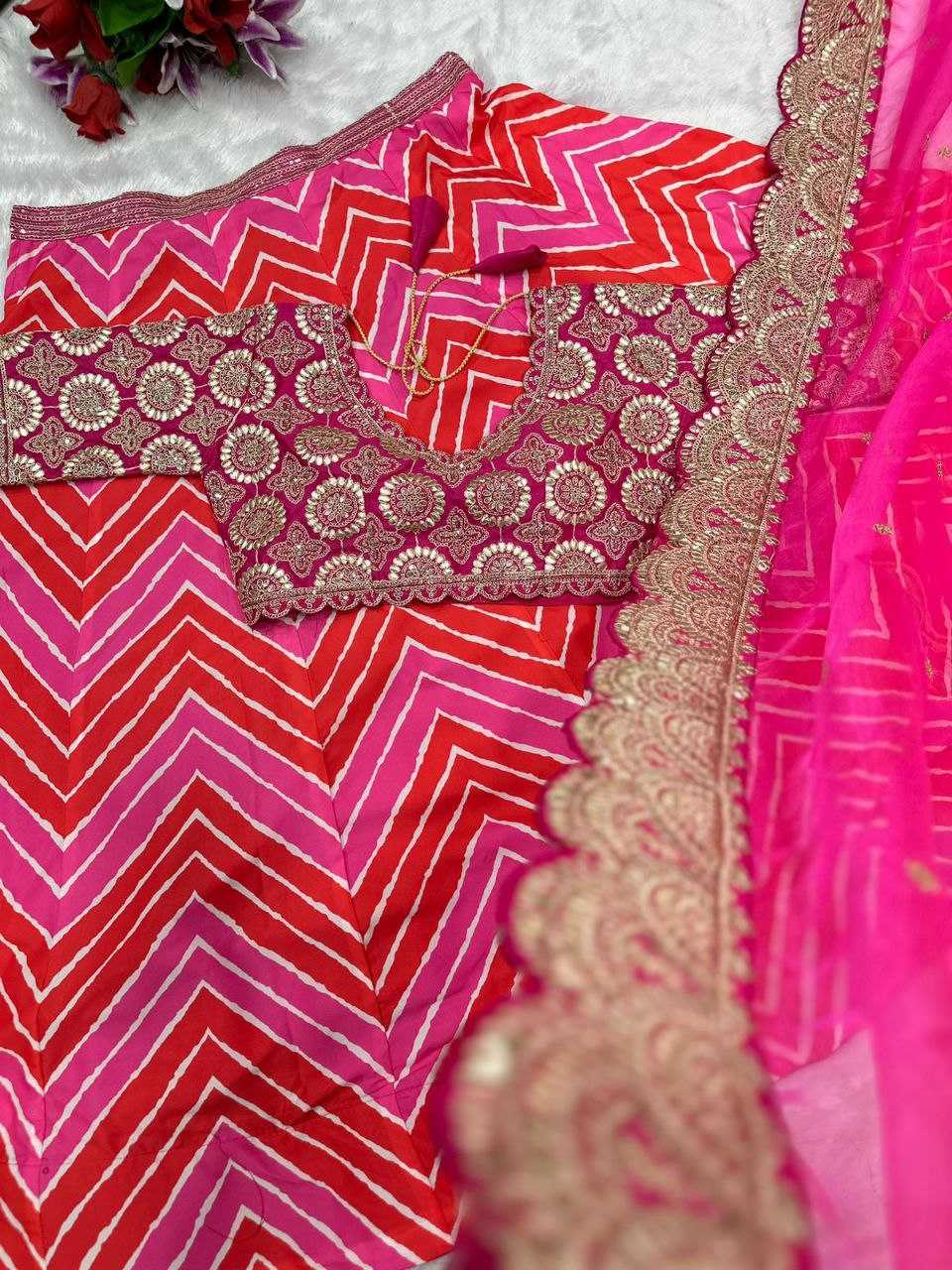 YNF PURE MASLIN SILK KESH176 90 LEHENGAS WHOLESALE SILK PRINTED EMBROIDERED LEHENGA WITH DUPATTA LEHENGA WITH BLOUSE PINK LEHENGAS MANUFACTURER